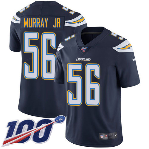 Nike Chargers #56 Kenneth Murray Jr Navy Blue Team Color Youth Stitched NFL 100th Season Vapor Untouchable Limited Jersey
